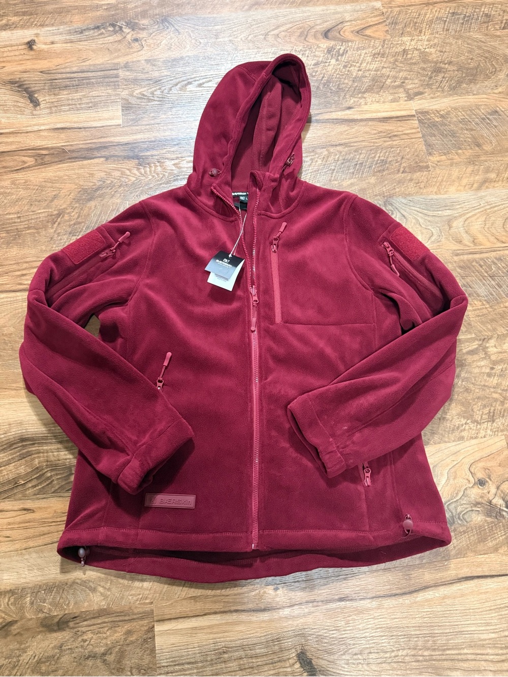 Women's Hooded Fleece Jacket - Burgundy